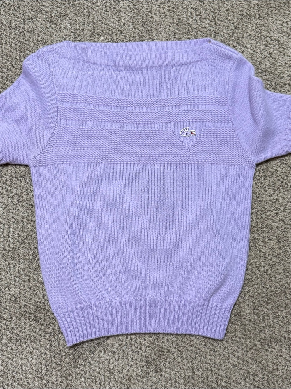 Vintage Haymaker Lacoste Lavender Boatneck Short Sleeve Sweater S